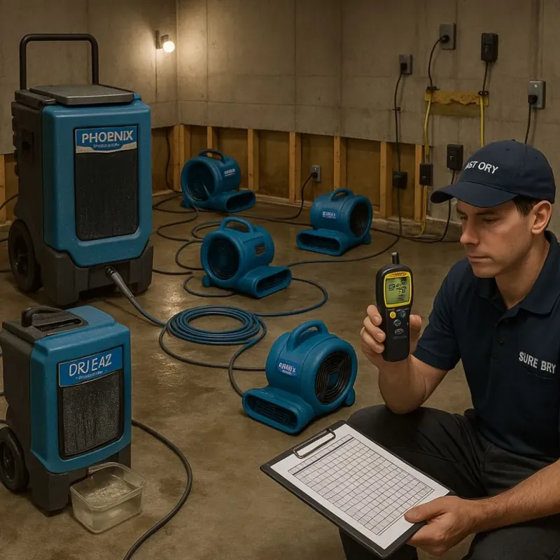 Structural Drying and Dehumidification process in Somerset, NJ